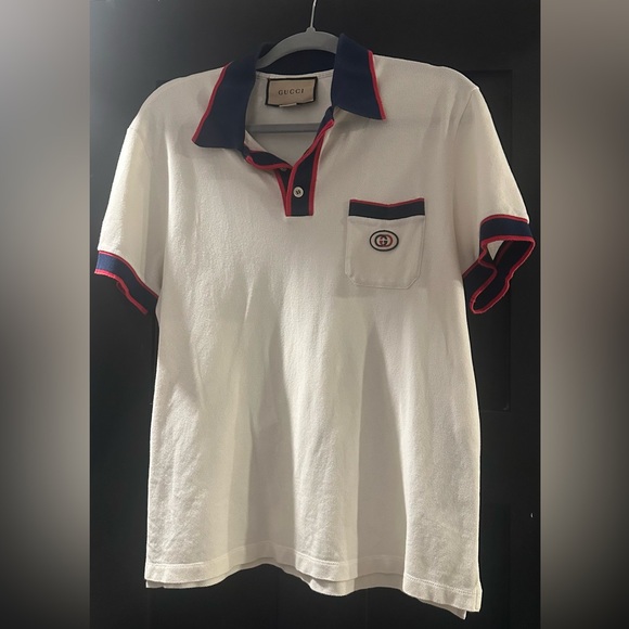 GUCCI COTTON INTERLOCKING GG PIQUET POLO - Picture 3 of 6